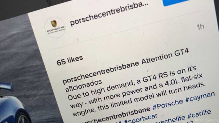 Porsche Brisbane Outs Cayman GT4 RS?
