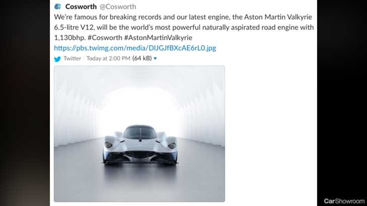 Aston Martin Valkyrie Will Offer 843kW, No Forced Induction